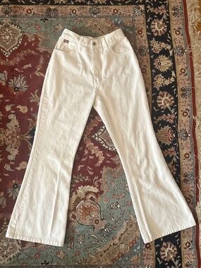 Vintage York Flared High Waist White Jeans Size 26